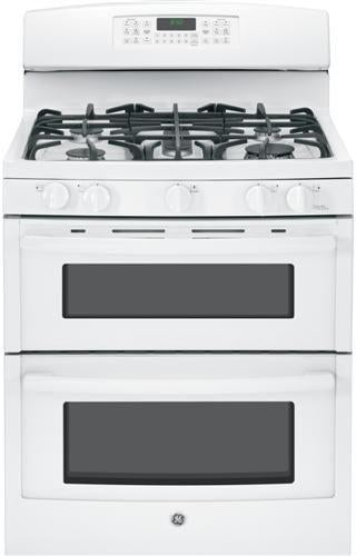 GE 30" Free Standing Gas Double Oven Range-White image