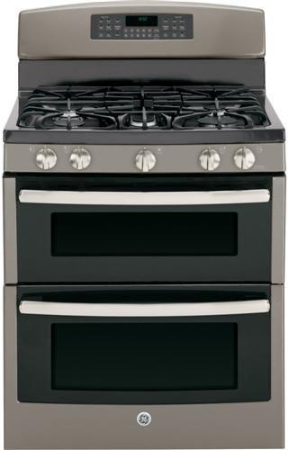 GE 30" Free Standing Gas Double Oven Range-Slate image