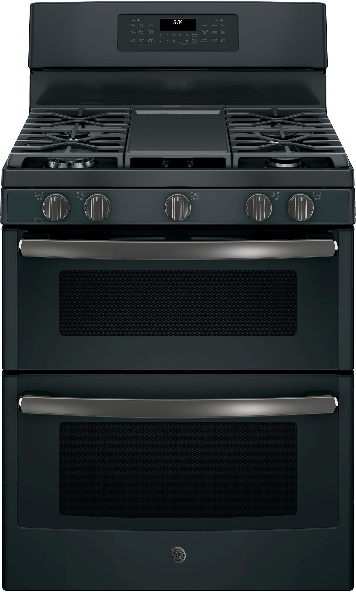 GE 30" Free Standing Double Oven Gas Range-Black Slate-JGB860FEJDS image