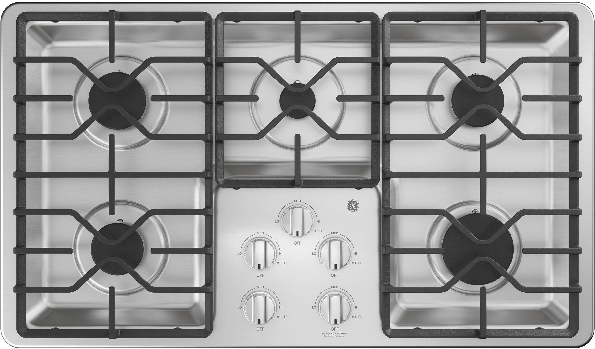 GE 36" Stainless Steel Built-In Gas Cooktop image