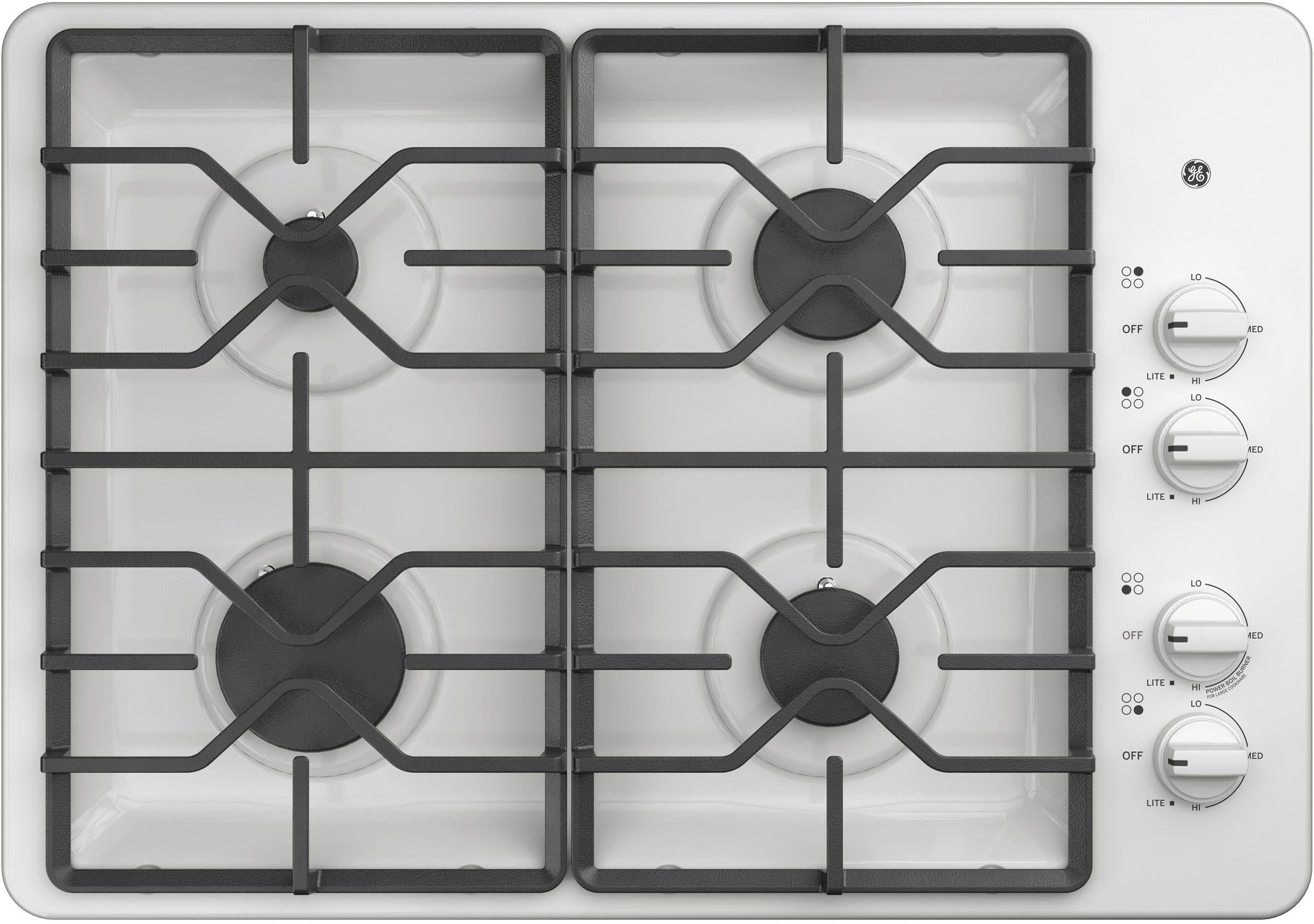 GE 30" White Built In Gas Cooktop image