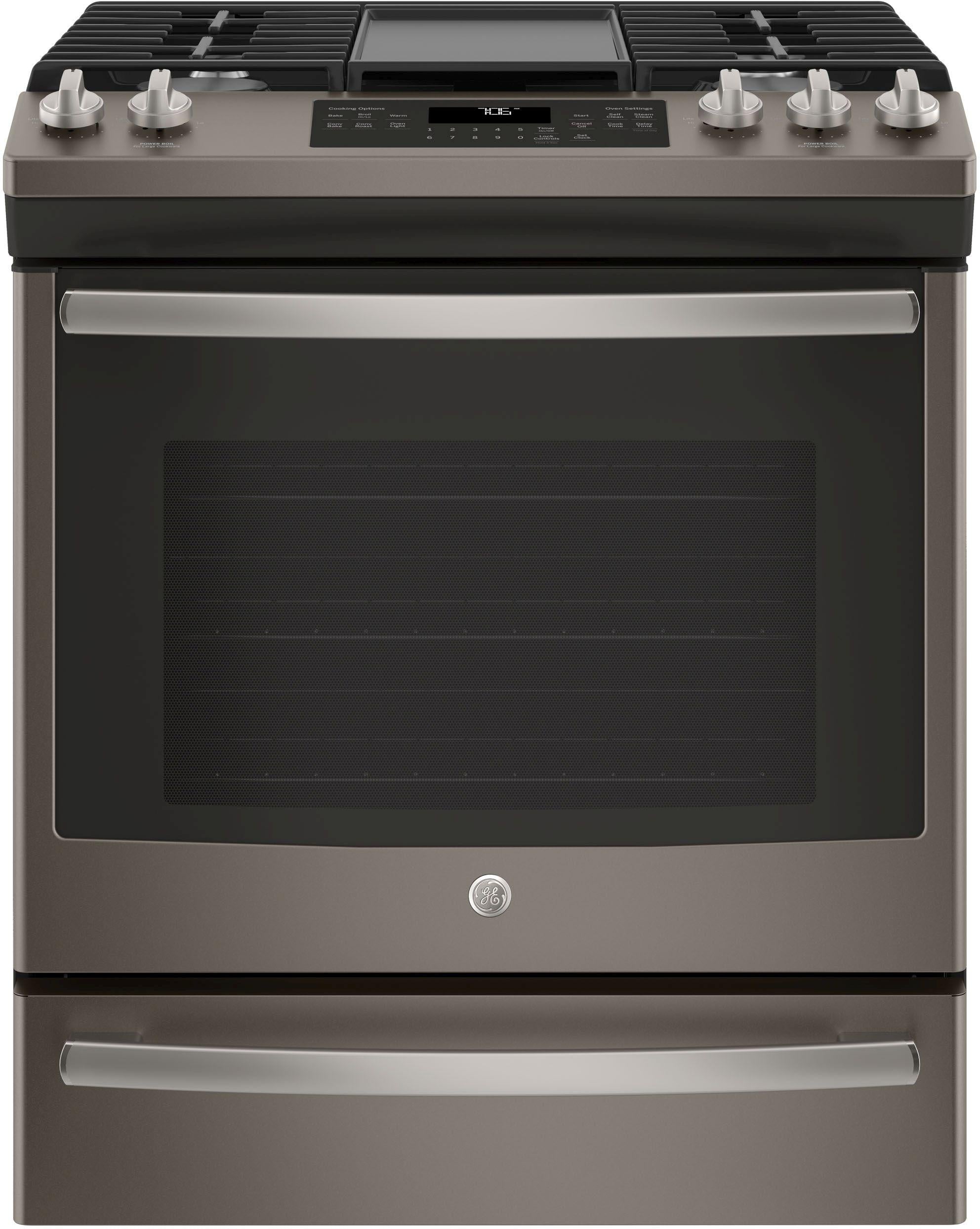 GE 30" Slide In Convection Gas Range-Slate image