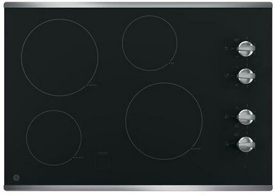 GE 30" Stainless Steel on Black Electronic Cooktop image