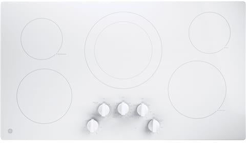 GE 36" White Built In Electric Cooktop image