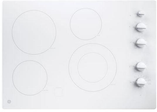 GE 30" White Electric Cooktop image