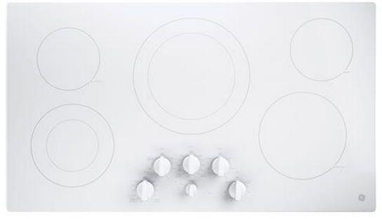 GE 36" White Electric Cooktop image