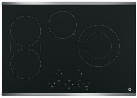 GE 30" Stainless Steel on Black Electric Cooktop image