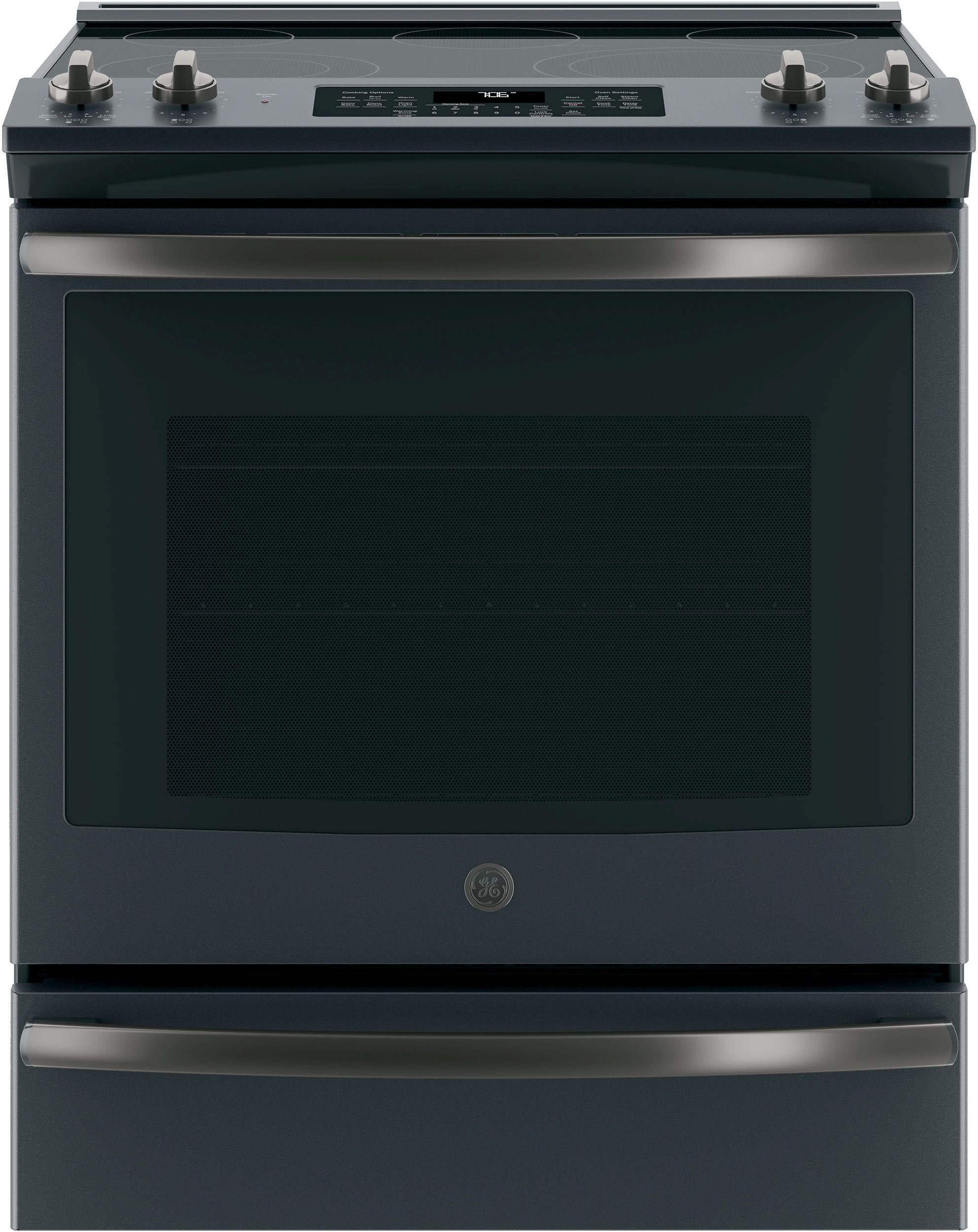 GE 30" Slide In Electric Range-Black Slate-JS760FLDS image