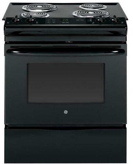 GE 30" Slide In Electric Range-Black image