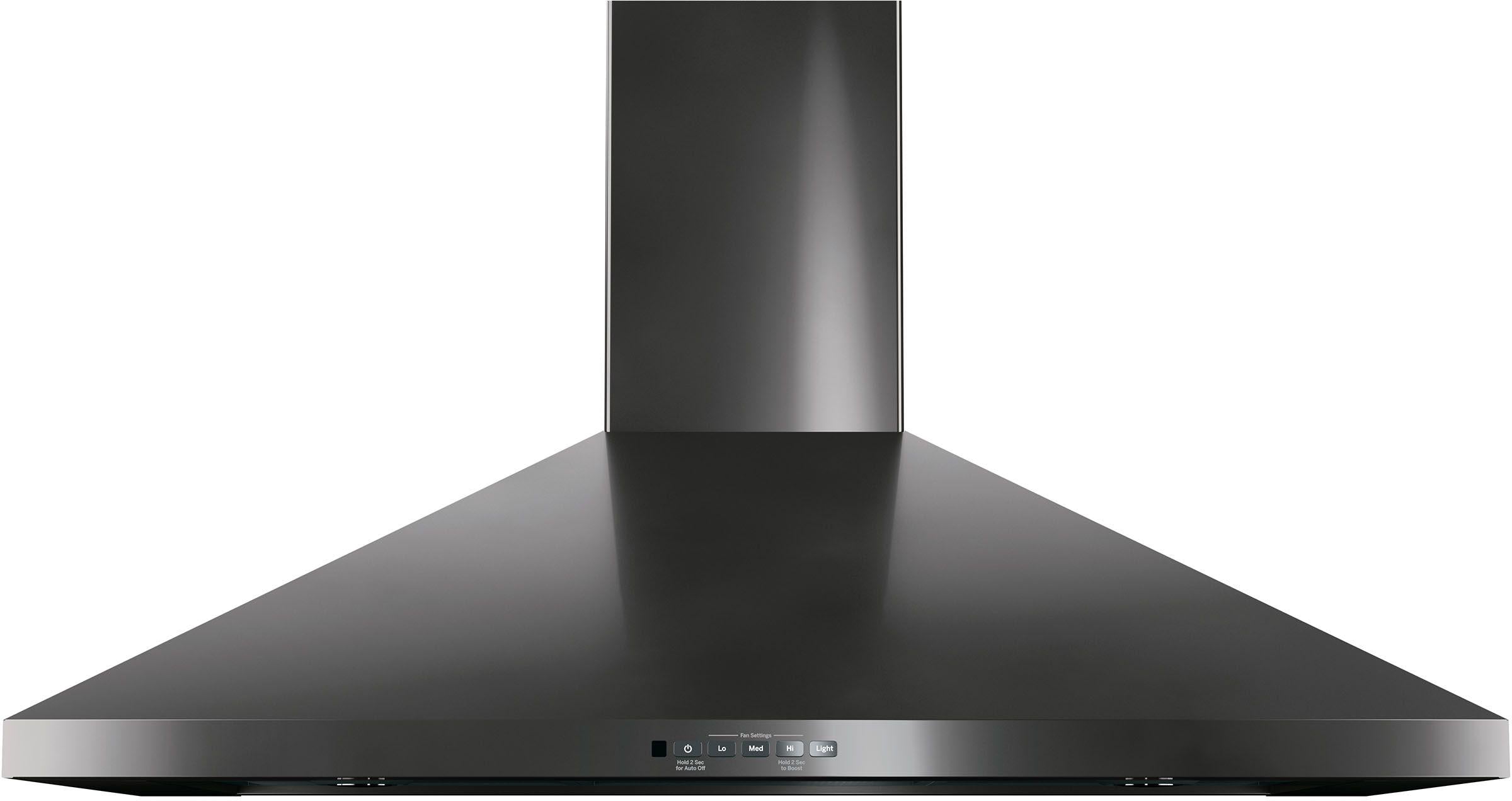 GE 36" Wall Mount Pyramid Chimney Hood-Black Stainless image