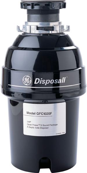 GE 1 HP Continuous Feed food Waste Disposer-Black