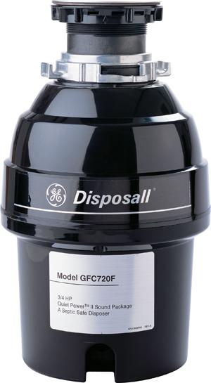 GE 3/4 HP Continuous Feed Food Waste Disposer-Black