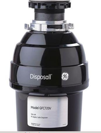 GE 3/4 HP Continuous Feed Food Waste Disposer-Black image