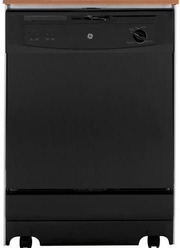 GE&reg; Convertible/Portable Dishwasher - 4 level PowerScrub - Piranha Hard Food Disposer: Black