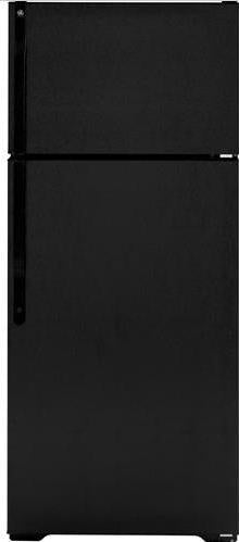 18.2 cu. ft. Top-Freezer Refrigerator with 3 Adjustable Glass and Wire Shelves, Dairy Center, Upfront Temperature Controls, NeverClean Condenser and Deluxe Quiet Design: Black image