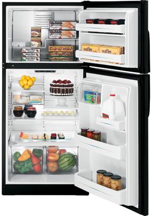 GE&reg; ENERGY STAR&reg; 18 cu. ft.Top-Freezer Refrigerator - Deluxe quiet design: Black image