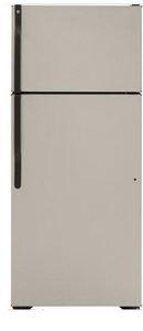 GE ENERGY STAR 18.1 cu. ft. Top-Freezer Refrigerator with Adjustable Wire Shelves, Upfront Temperature Controls, Gallon Door Bins, Can Storage Shelf  / Silver Metalic image