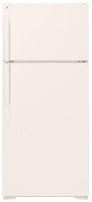 15.7 Cubic Foot Top Freezer Refrigerator - GTS16BBRBT/ Upfront Temperature Controls/ Adjustable Wire Shelves/ Vegetable/Fruit Crispers/ NeverClean Condenser/ Deluxe Quiet Design/ Right Hand Hinge  :Bisque image