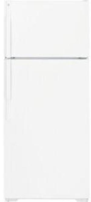 GE White Top-Freezer Refrigerator - 18.30 cu. ft. Capacity/ Upfront Temperature Controls/ Gallon Door Storage/ Vegetable/Fruit Crispers/ Adjustable Wire Shelves/ NeverClean Condenser/ White Finish image