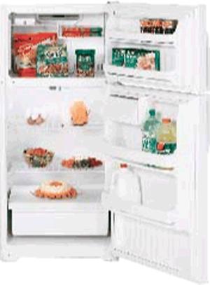 GE White Top-Freezer Refrigerator - 18.30 cu. ft. Capacity/ Upfront Temperature Controls/ Gallon Door Storage/ Vegetable/Fruit Crispers/ Adjustable Wire Shelves/ NeverClean Condenser/ White Finish