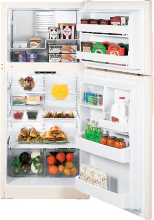 18.0 cu. ft. Top-Freezer Refrigerator with 4 Glass Shelves, Gallon Door Storage, Dual Interior Lighting System, Upfront Temperature Controls and ADA Compliant: Bisque image