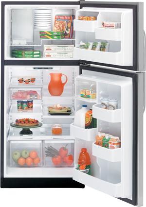 GE&reg; 17.9 Stainless Top-Freezer Refrigerator