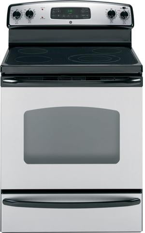 30" Freestanding Electric Range with 4 Ribbon Radiant Elements, 9"/12" Dual Element, 5.3 cu. ft. Self-Clean Oven, TrueTemp Oven System, QuickSet IV Oven Controls, Hidden Bake Element and Storage Drawer: CleanSteel image