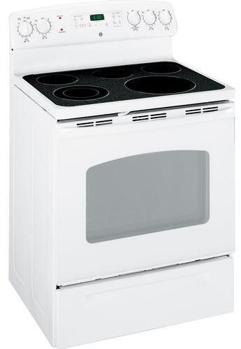 30" Freestanding Electric Range with 4 Ribbon Radiant Elements, 9"/12" Dual Element, 5.3 cu. ft. Self-Clean Oven, TrueTemp Oven System, QuickSet IV Oven Controls, Hidden Bake Element and Storage Drawer: White image