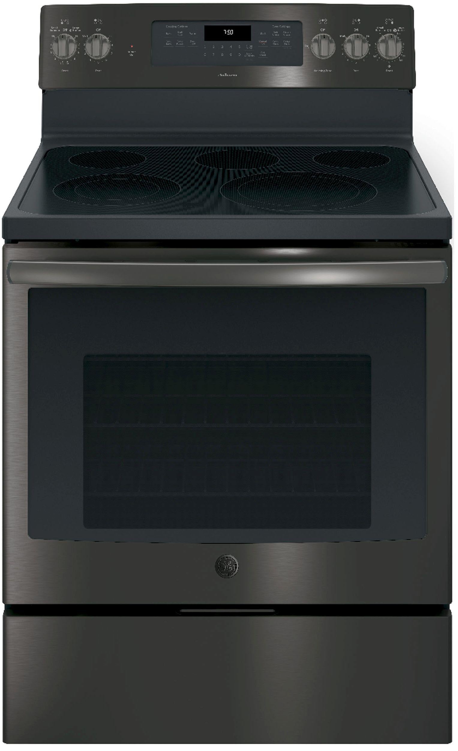 GE  Adora Series 30" Free-Standing Electric Convection Range-Black Stainlesss image