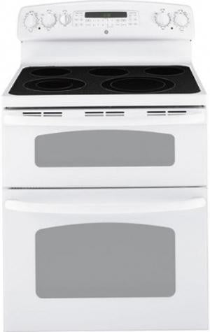 30" Free-Standing Electric Dual Cavity Range has a self-clean oven and super-large 5.0 oven capacity : White image