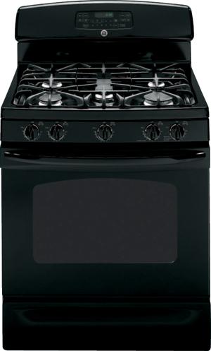 30" Freestanding Gas Range with 5 Sealed Burners, 5.0 cu. ft. Self Cleaning Oven, Warming Drawer, Included LP Conversion Kit and Reversible Cast-Iron Griddle/Grill: Black image