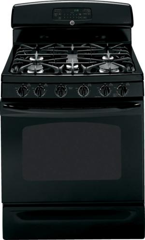 30" Freestanding Gas Range with 5 Sealed Burners, 5.0 cu. ft. Self Clean Oven, Non-Stick Griddle, PowerBoil Burner and TrueTemp Temperature Management System: Black image