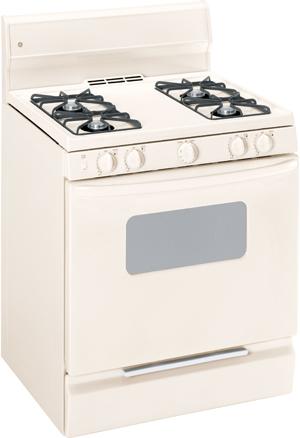 30" Gas Range with 4 Open Burners, 4.8 cu ft. Manual Clean Oven, Upfront Controls, Broiler Drawer and ADA Compliant: Bisque image