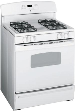 30" Gas Range with 4 Sealed Burners, 4.8 cu ft. Manual Clean Oven, QuickSet III Oven Controls and Slide-Out Broiler Drawer: White image