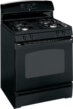 30" Gas Range with 4 Sealed Burners, 4.8 cu ft. Manual Clean Oven, QuickSet III Oven Controls and Slide-Out Broiler Drawer: Black image