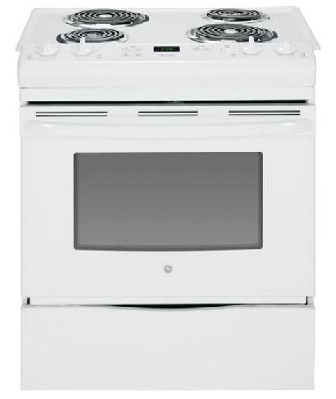 GE 30" Slide In Electric Range-White image