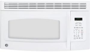 1.6 cu. ft. Over-the-Range Microwave Oven with 300 CFM Ventilation, 1100 Cooking Watts, Pre-Programmed Grill Menus, Brick-Oven Red Interior and Convertible to Recirculation: White image