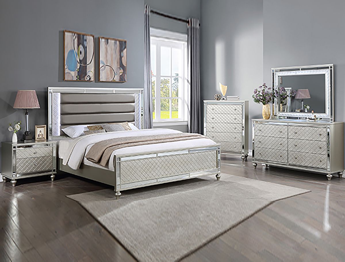 Crown Mark Furniture Cristian Dresser Mirror in Beige