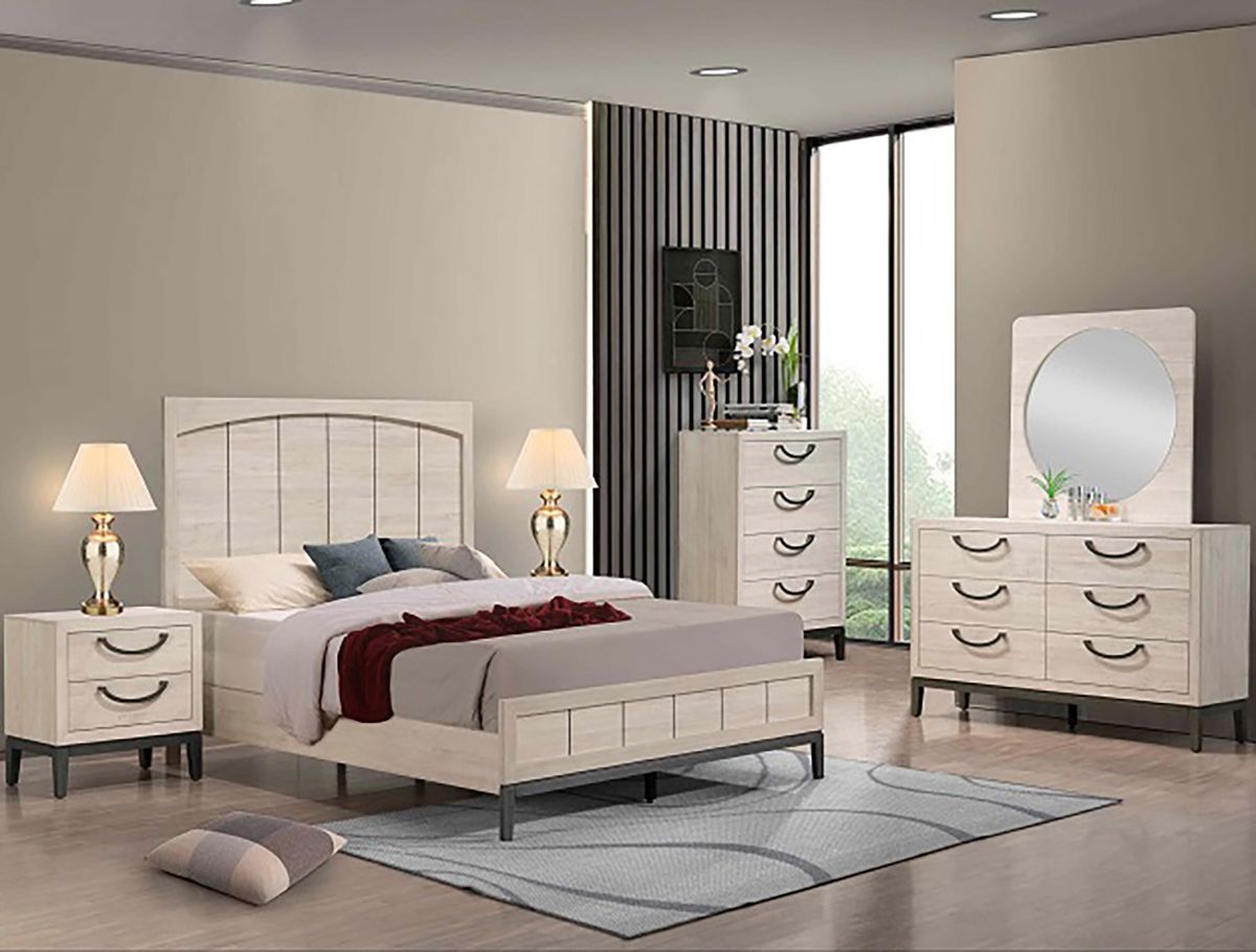 Crown Mark Furniture Veda 6 Drawer Dresser in Beige