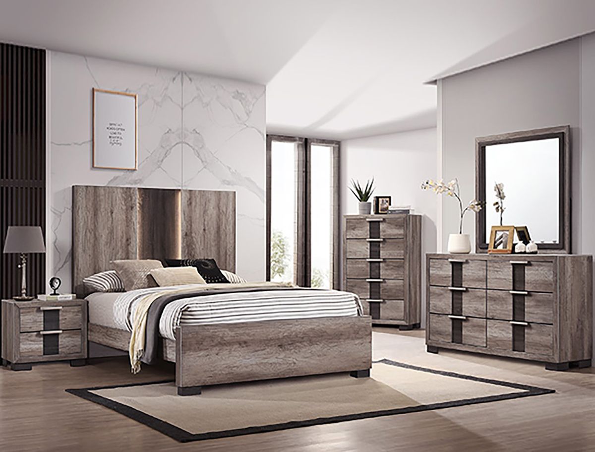 Crown Mark Furniture Rangley 6 Drawer Dresser in Brown