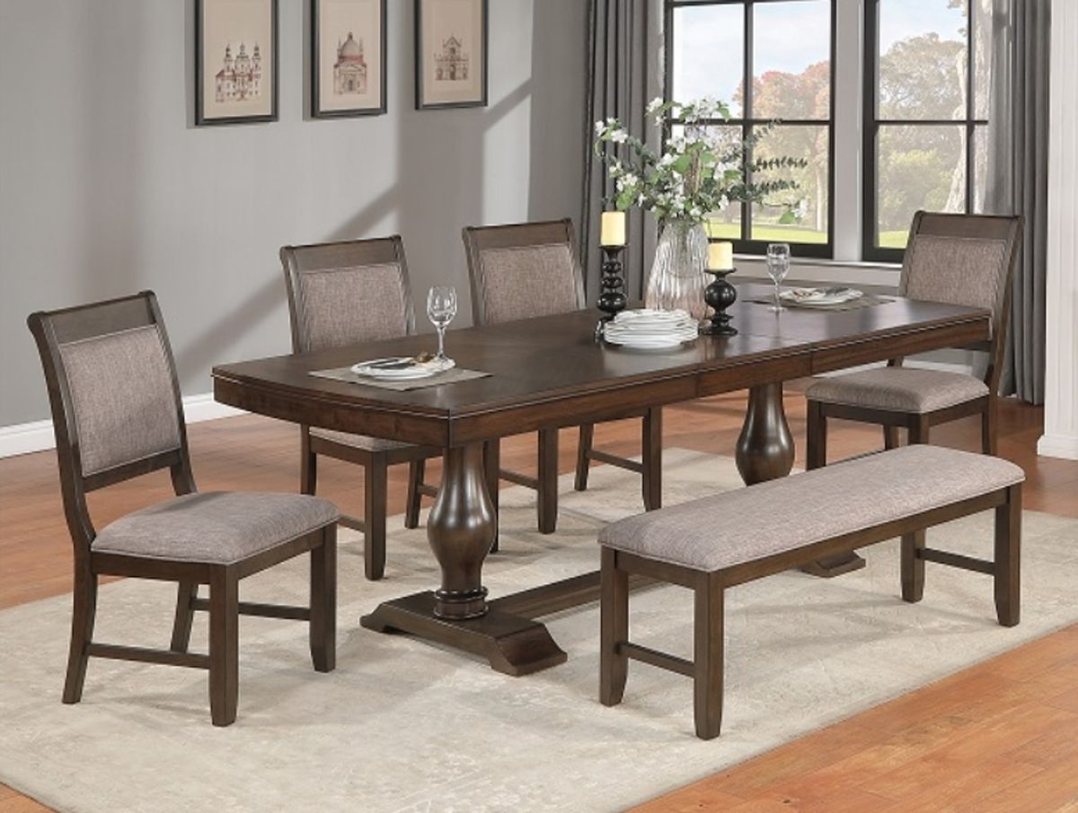 Crown Mark Furniture Tarin Side Chair in Brown (Set of 2)