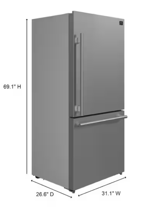 Forno Espresso 17 CF Bottom Mount Refrigerator, Right Swing - Stainless