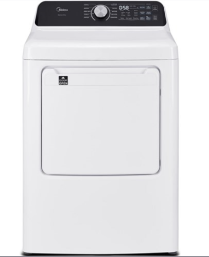 Midea 7.0 CF Electric Dryer, Sensor Dry - White