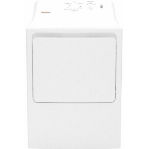 GE 6.2 CF HOTPOINT Electric Dryer, Reversible Door, Long Venting - White